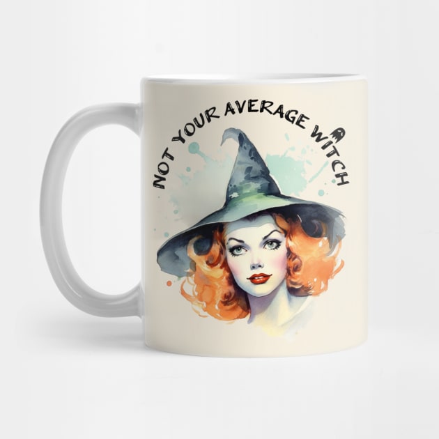 Not Your Average Witch Cute Red Head with Witch Hat Illustration Art by AdrianaHolmesArt